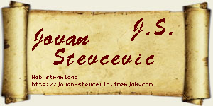 Jovan Stevčević vizit kartica